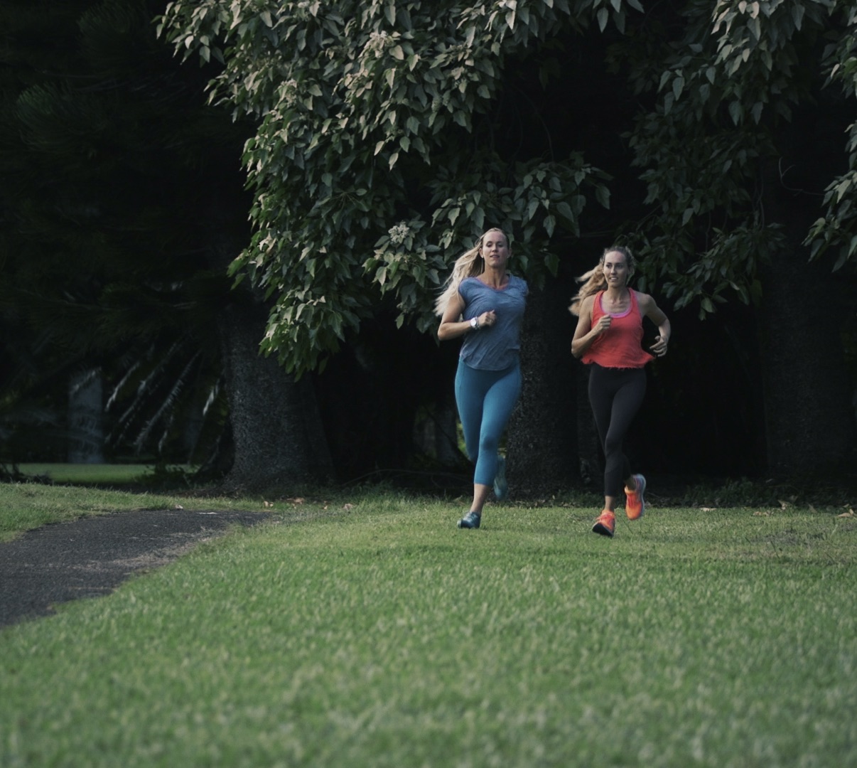 Bethany runs with her friend